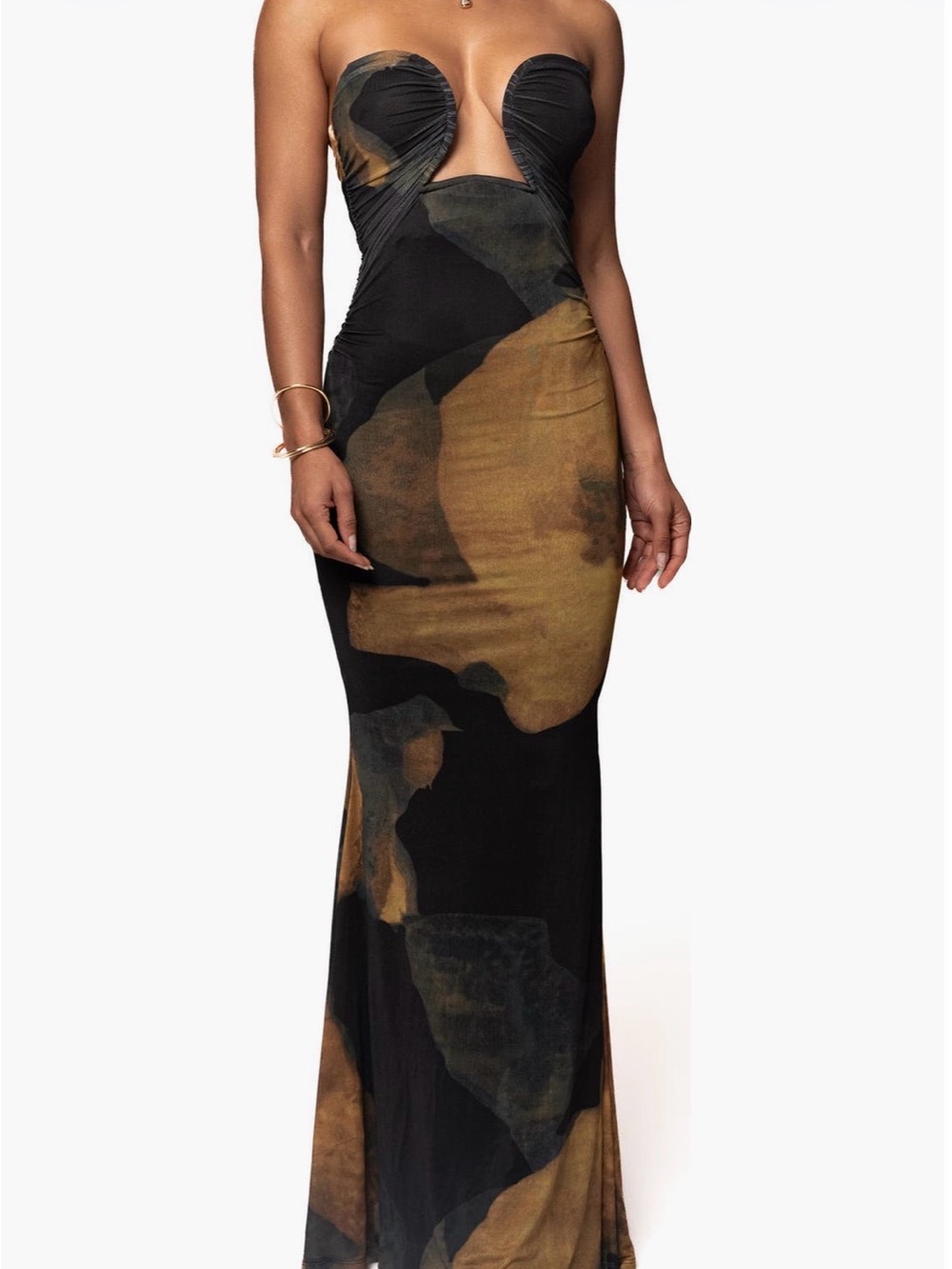 JLUXLABEL Black & Brown Printed Maxi Dress
